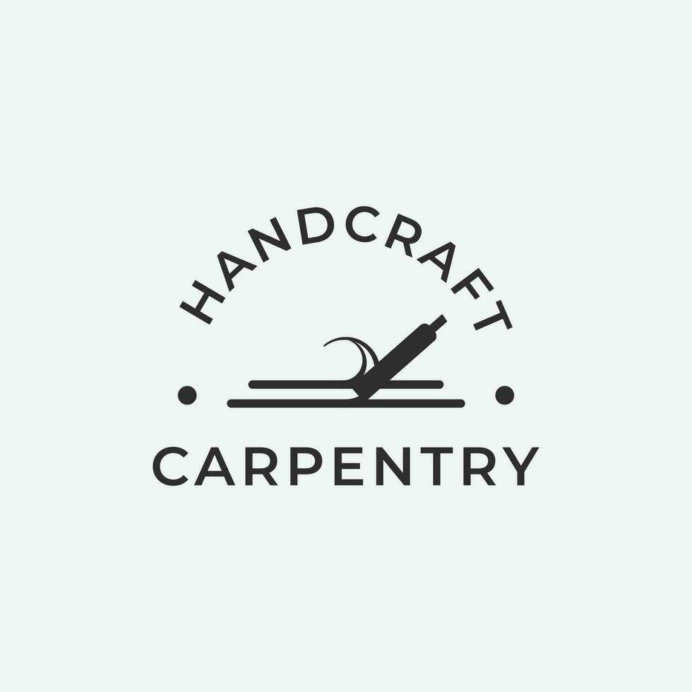 Carpentry logo illustration design, handcraft carpentry logo simple design vector