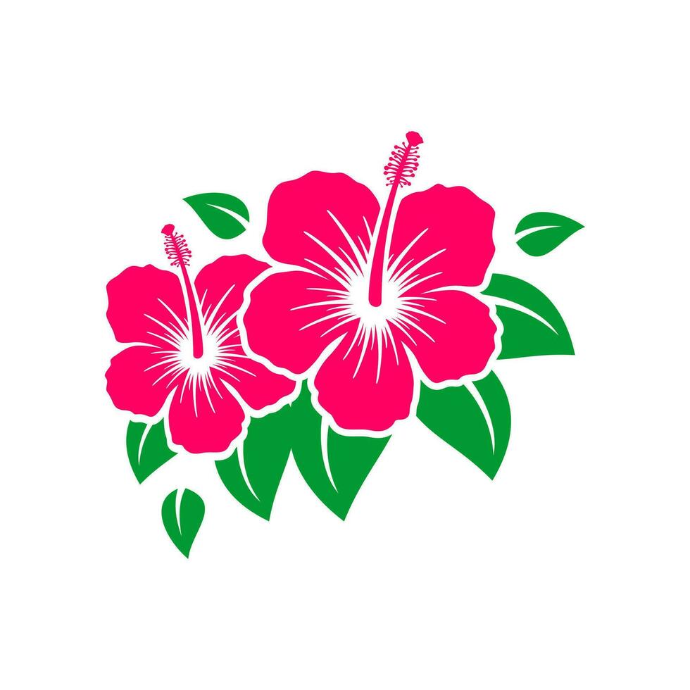 Red hibiscus flower vector design