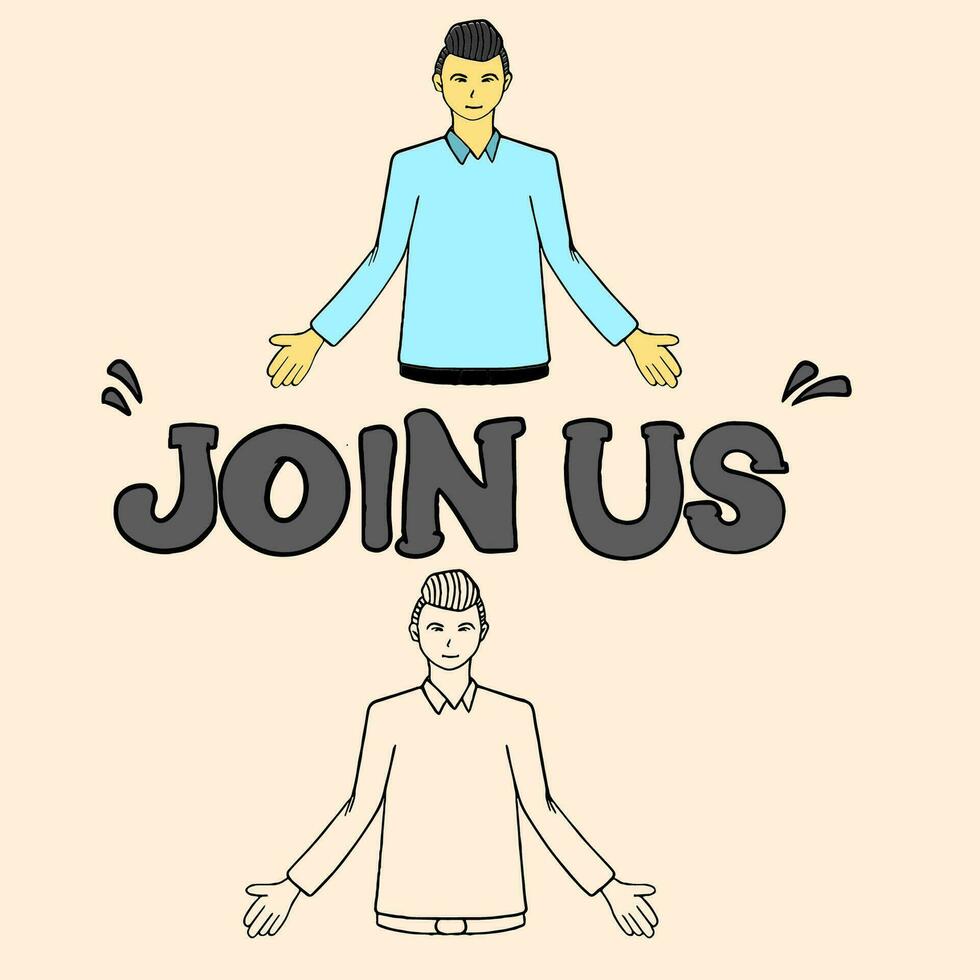 business illustration opening job vacancies inviting people to apply for work, flat design style vector