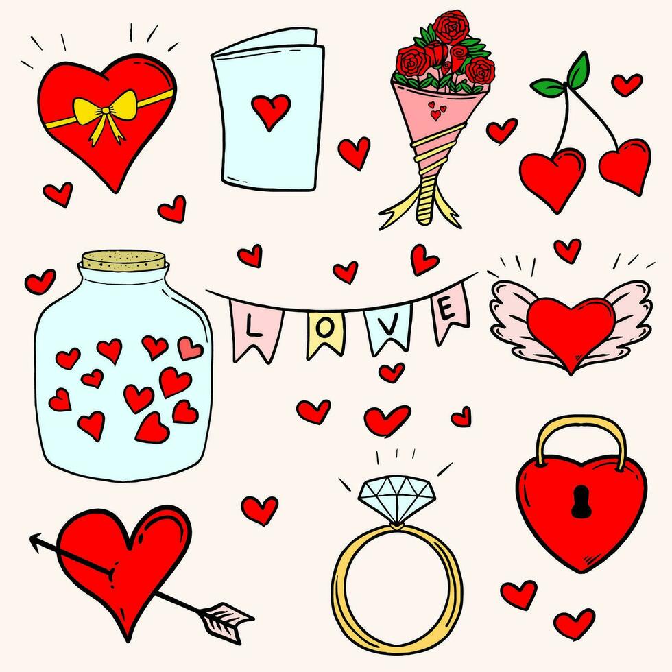 Illustration with a love theme that can be used for Valentine's Day, with a flat design style vector