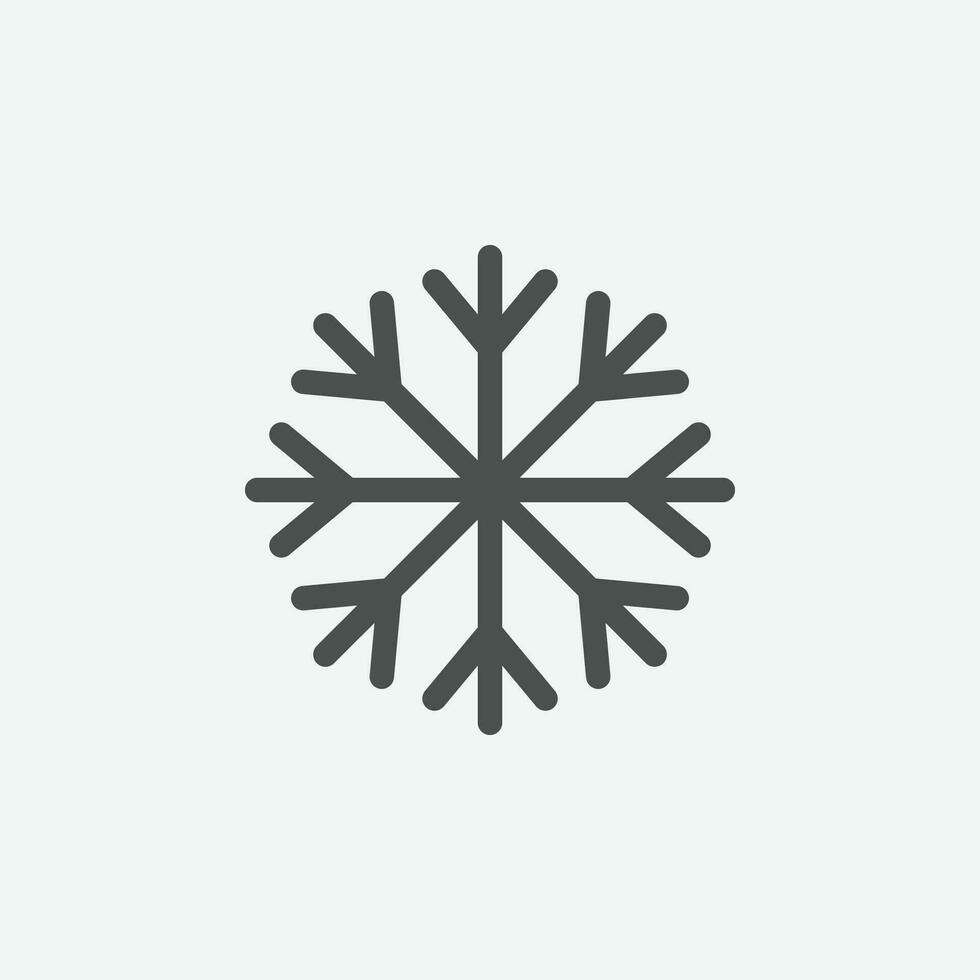 Snowflake vector icon. Isolated Christmas holiday vector