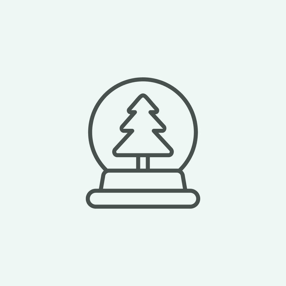 Christmas tree in ball vector icon