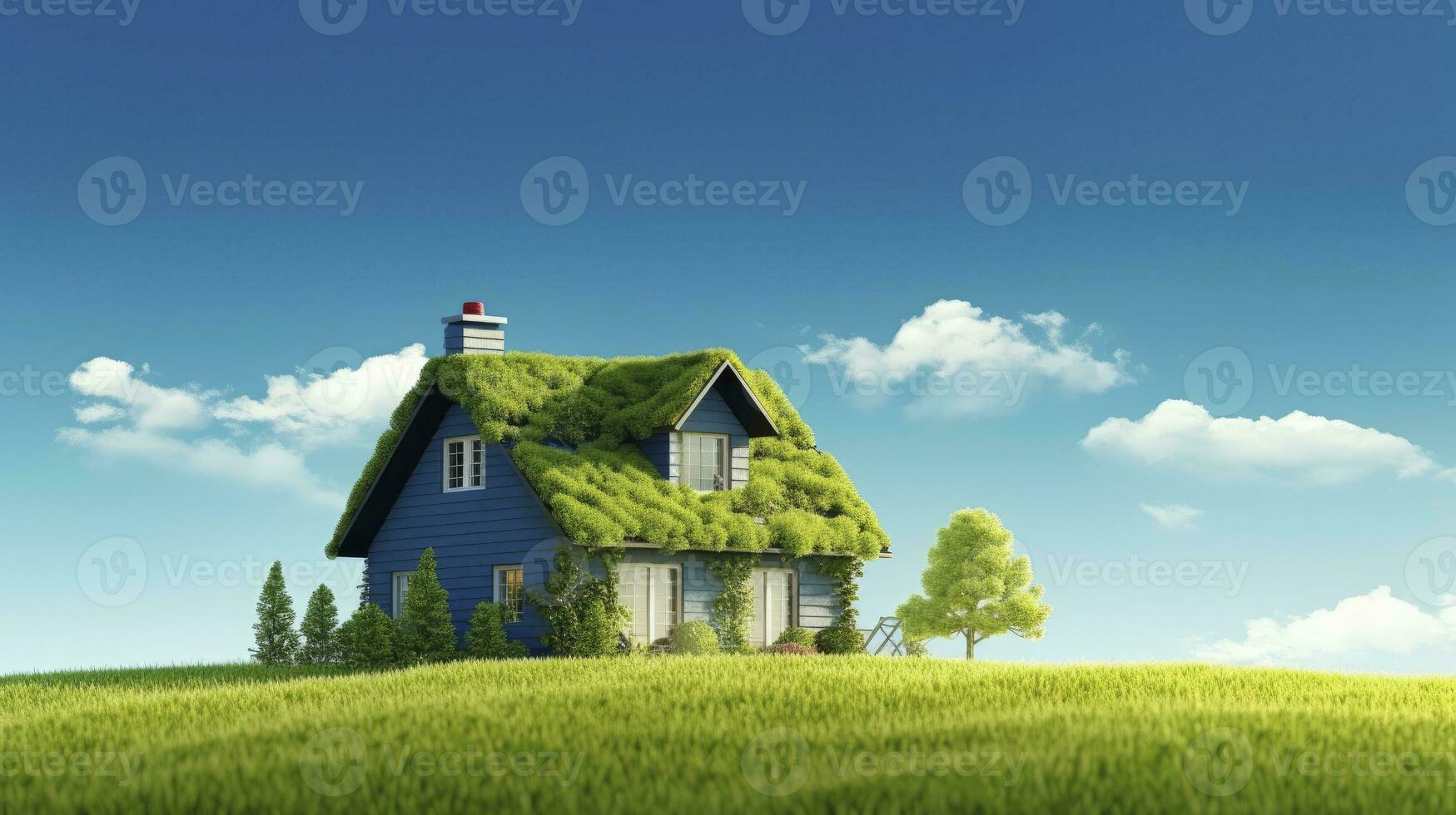 AI generated Green and environmentally friendly housing concept. AI Generated photo