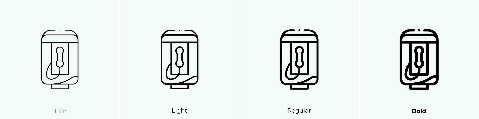 payphone icon. Thin, Light, Regular And Bold style design isolated on white background vector