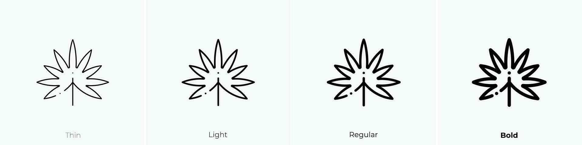 palm icon. Thin, Light, Regular And Bold style design isolated on white background vector