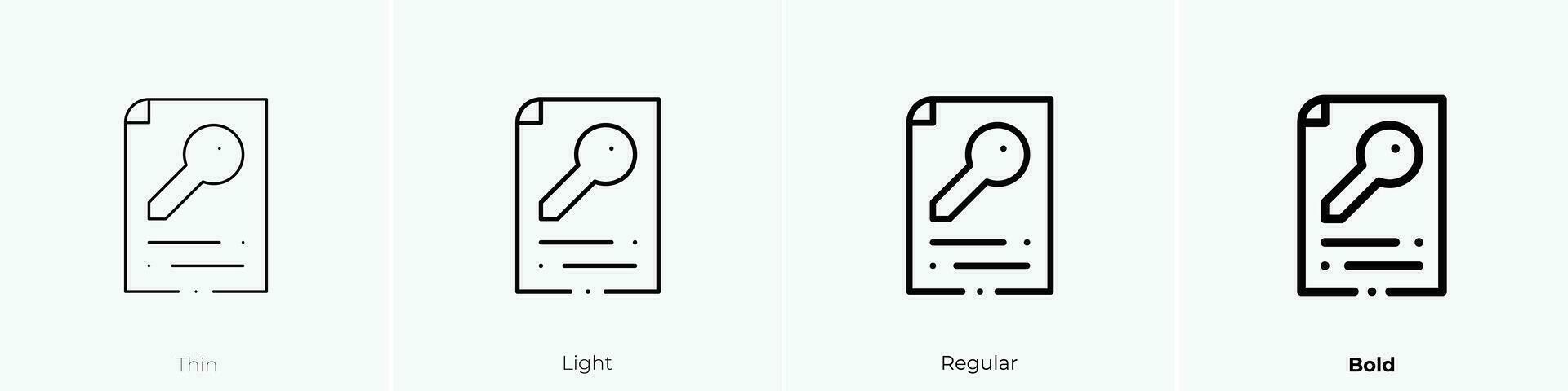 password icon. Thin, Light, Regular And Bold style design isolated on white background vector