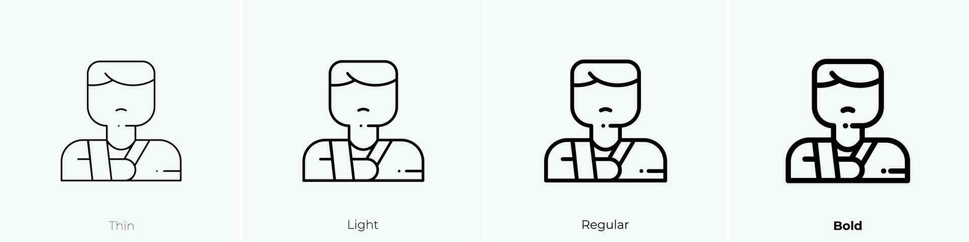 patient icon. Thin, Light, Regular And Bold style design isolated on white background vector