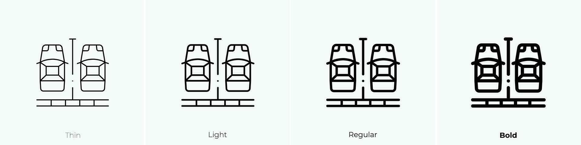 estacionamiento zona icono. delgado, luz, regular y negrita estilo diseño aislado en blanco antecedentes vector
