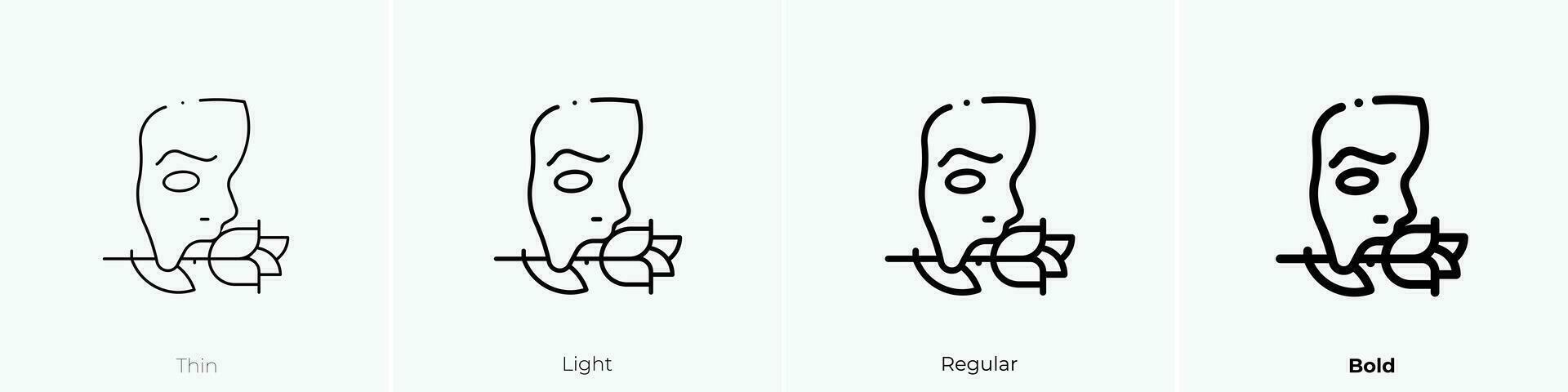 phantom of the opera icon. Thin, Light, Regular And Bold style design isolated on white background vector