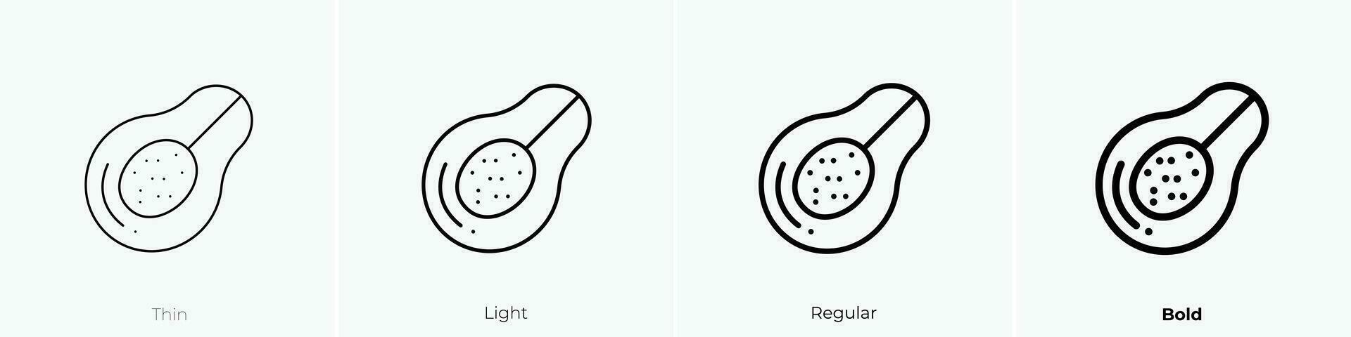 papaya icon. Thin, Light, Regular And Bold style design isolated on white background vector