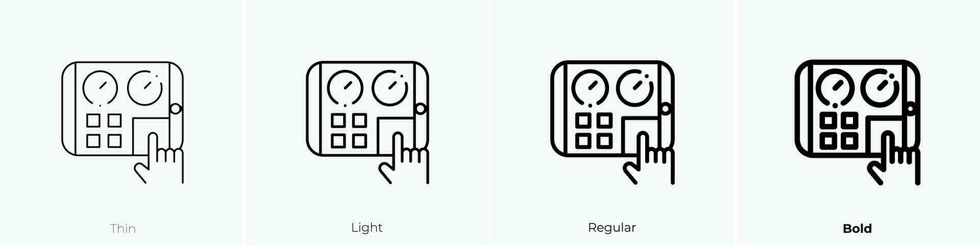 panel icon. Thin, Light, Regular And Bold style design isolated on white background vector