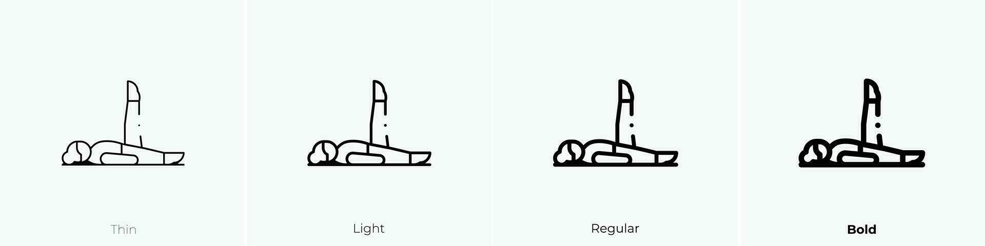 pilates icon. Thin, Light, Regular And Bold style design isolated on white background vector