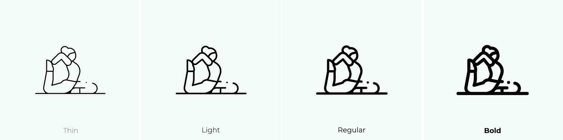 pilates icon. Thin, Light, Regular And Bold style design isolated on white background vector