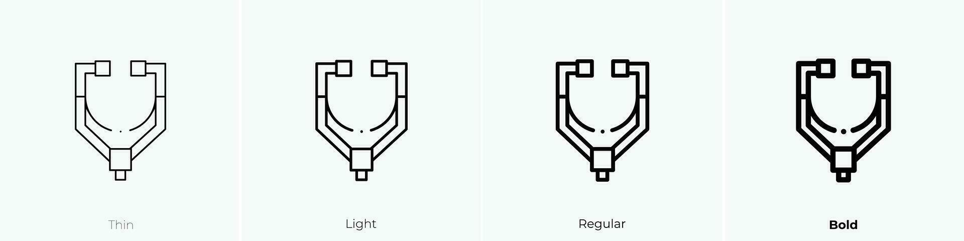 fonendoscopio icono. delgado, luz, regular y negrita estilo diseño aislado en blanco antecedentes vector
