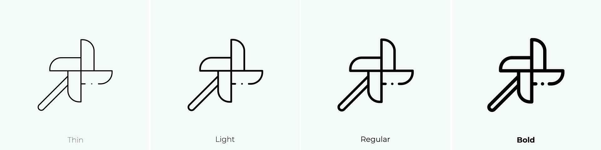 pinwheel icon. Thin, Light, Regular And Bold style design isolated on white background vector