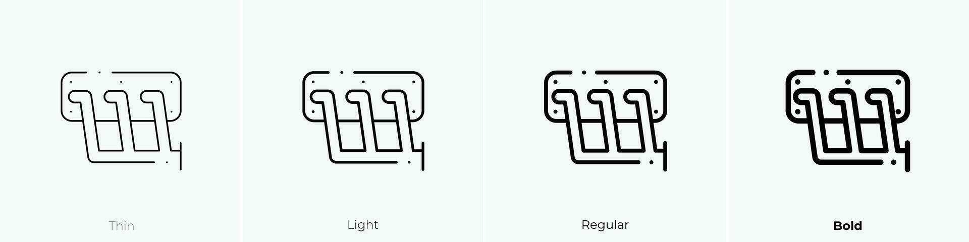 tubo icono. delgado, luz, regular y negrita estilo diseño aislado en blanco antecedentes vector