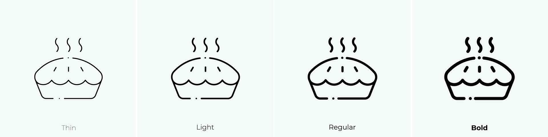 pie icon. Thin, Light, Regular And Bold style design isolated on white background vector