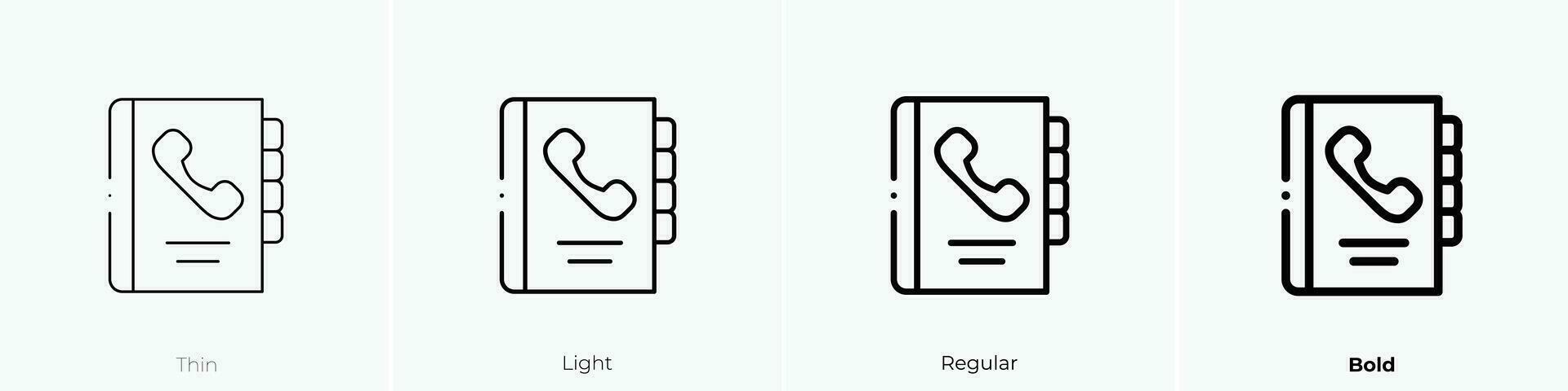 phone icon. Thin, Light, Regular And Bold style design isolated on white background vector