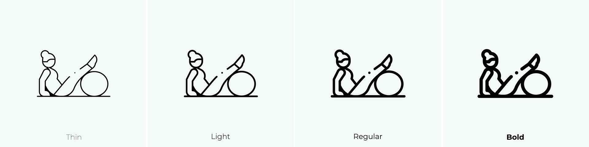 pilates icon. Thin, Light, Regular And Bold style design isolated on white background vector
