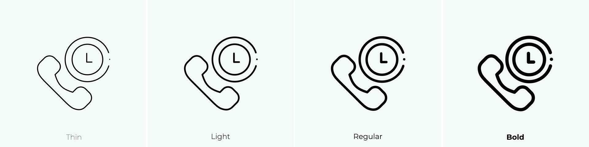 phone icon. Thin, Light, Regular And Bold style design isolated on white background vector