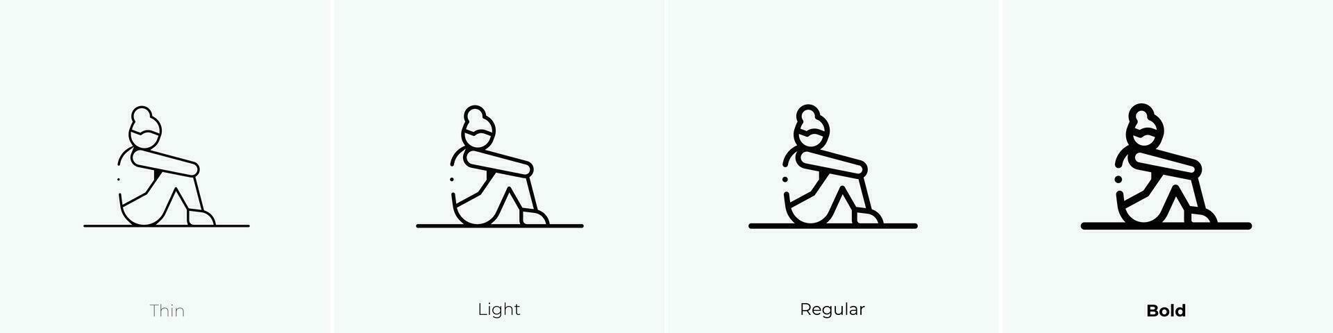 pilates icon. Thin, Light, Regular And Bold style design isolated on white background vector