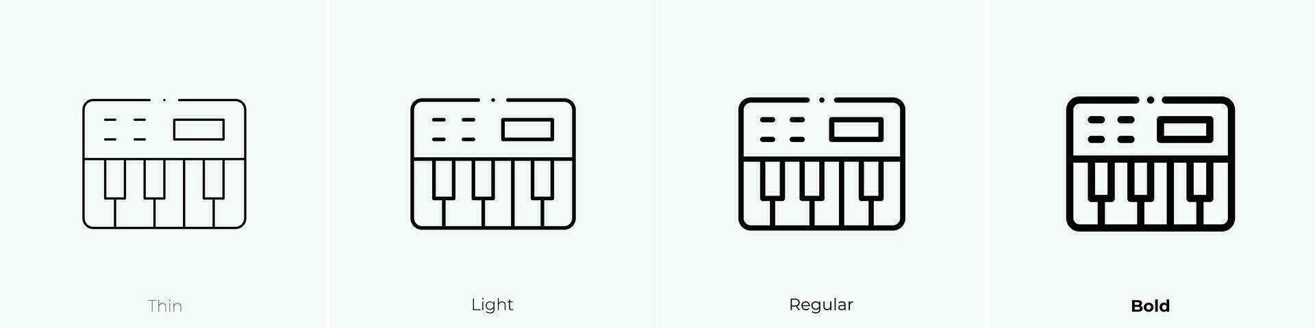 piano keyboard icon. Thin, Light, Regular And Bold style design isolated on white background vector
