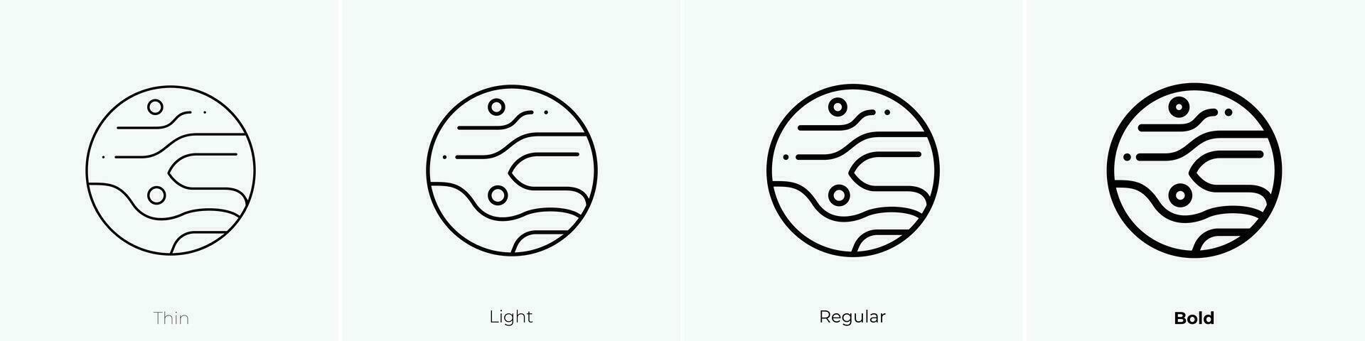 pluto icon. Thin, Light, Regular And Bold style design isolated on white background vector