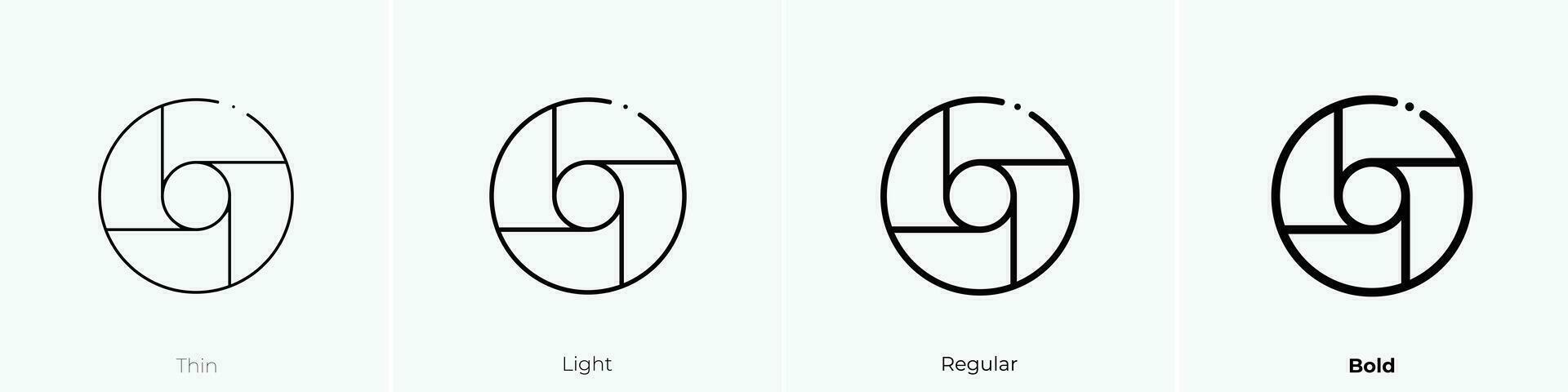 pie chart icon. Thin, Light, Regular And Bold style design isolated on white background vector