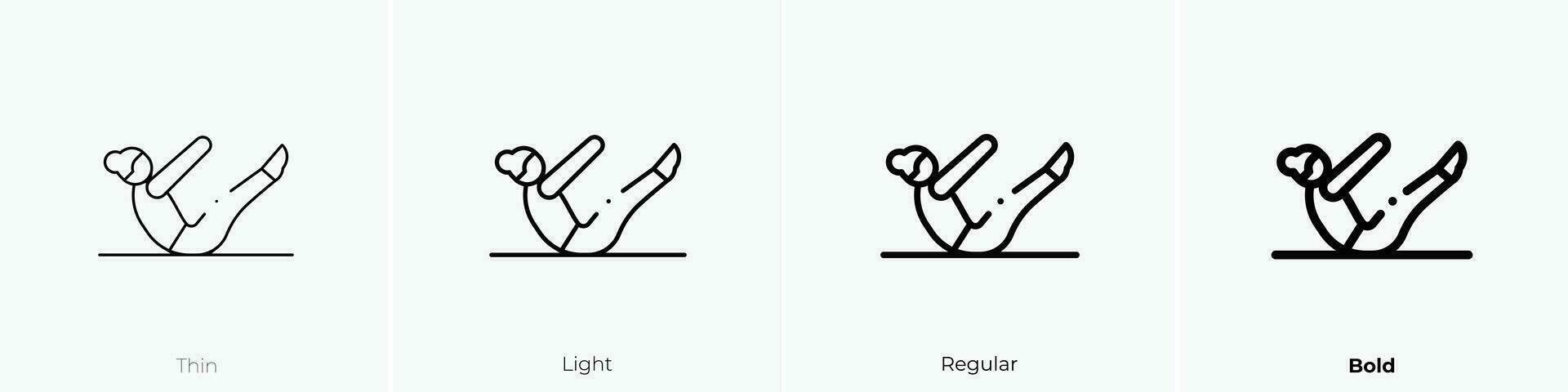 pilates icon. Thin, Light, Regular And Bold style design isolated on white background vector