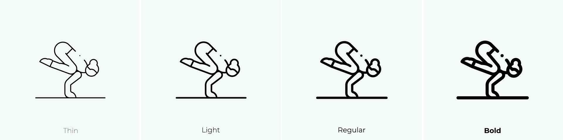 pilates icon. Thin, Light, Regular And Bold style design isolated on white background vector