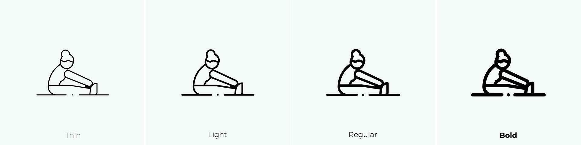 pilates icon. Thin, Light, Regular And Bold style design isolated on white background vector