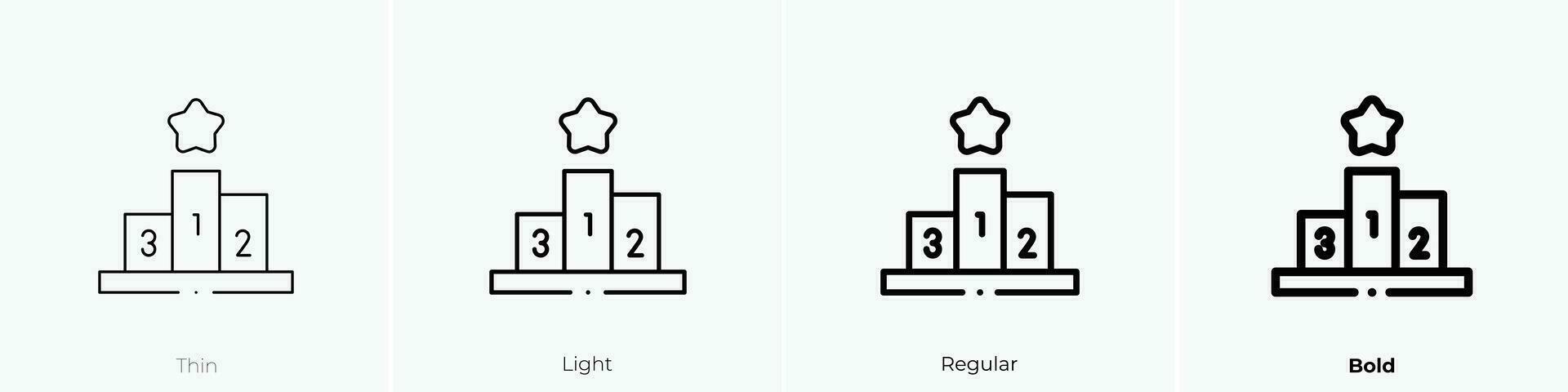 podio icono. delgado, luz, regular y negrita estilo diseño aislado en blanco antecedentes vector