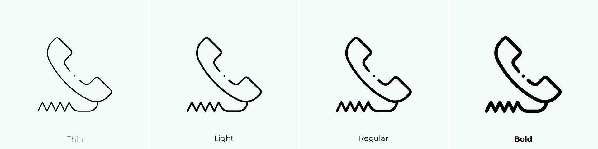 phone icon. Thin, Light, Regular And Bold style design isolated on white background vector