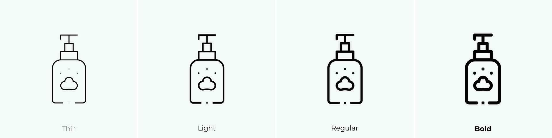 pet shampoo icon. Thin, Light, Regular And Bold style design isolated on white background vector