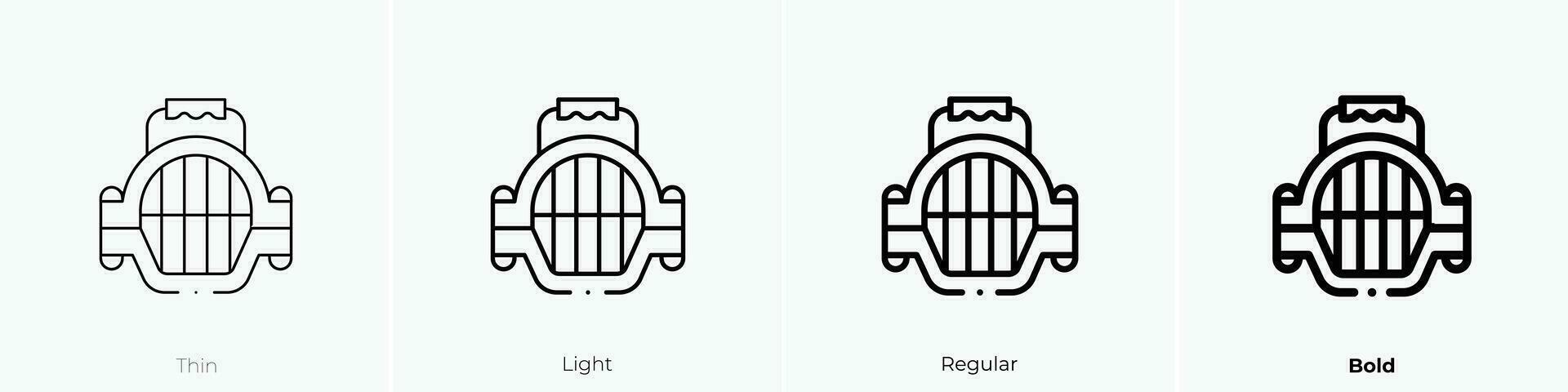 pet carrier icon. Thin, Light, Regular And Bold style design isolated on white background vector