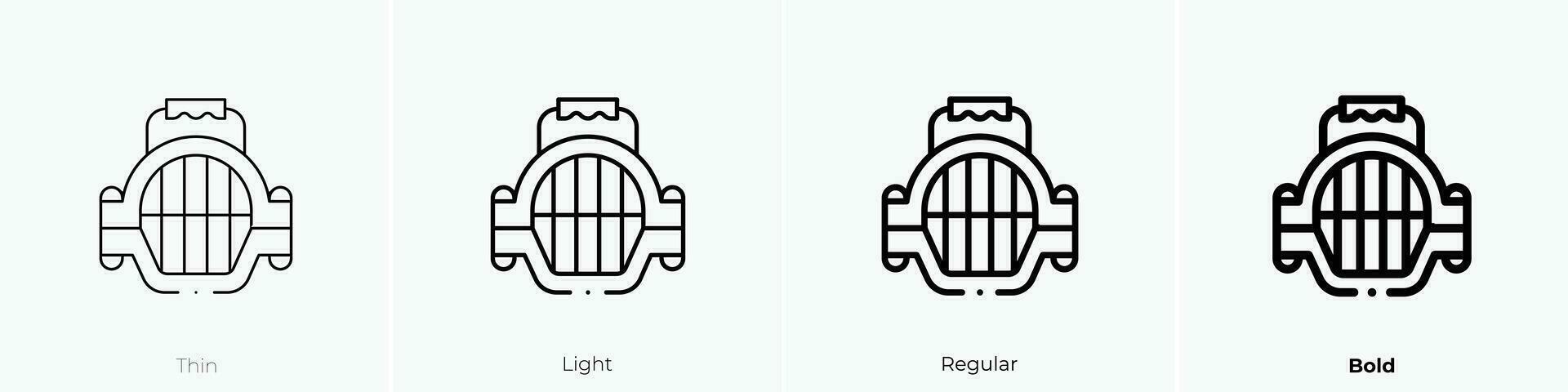 pet carrier icon. Thin, Light, Regular And Bold style design isolated on white background vector
