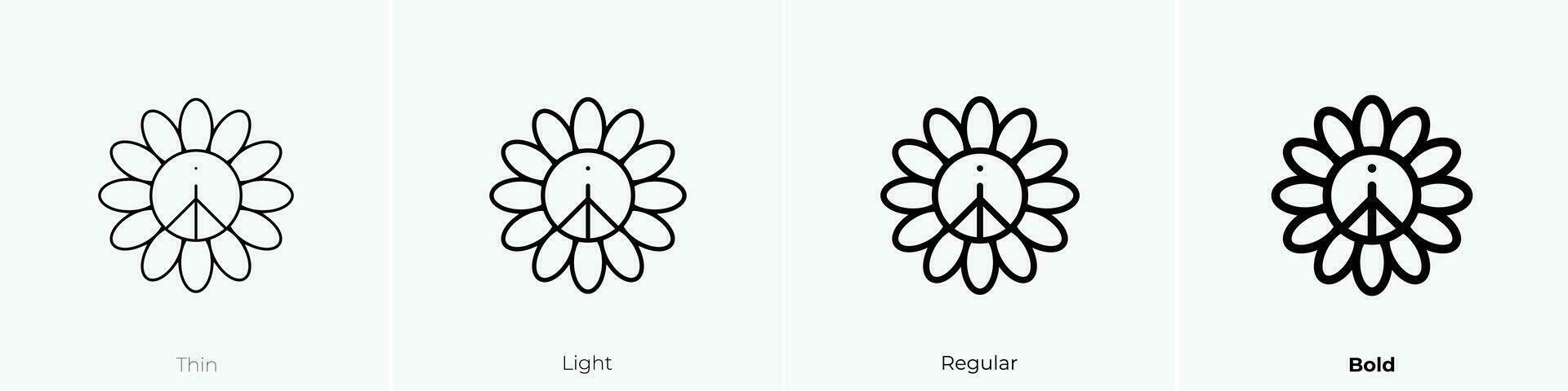 peace icon. Thin, Light, Regular And Bold style design isolated on white background vector