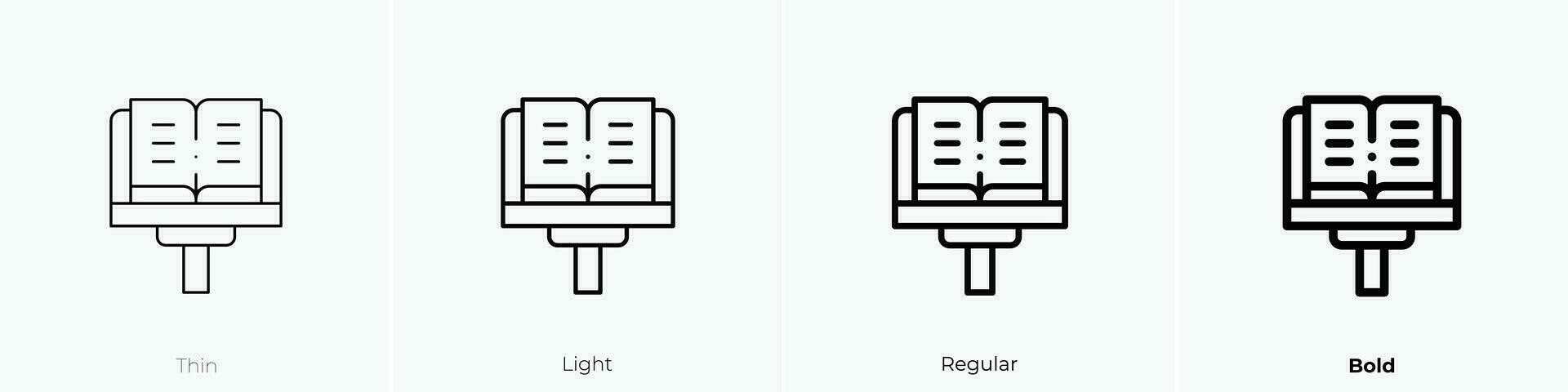 partiture icon. Thin, Light, Regular And Bold style design isolated on white background vector
