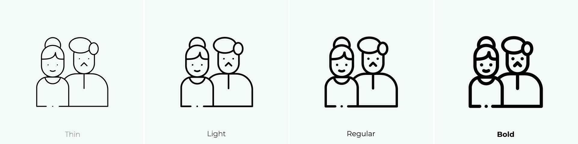 parents icon. Thin, Light, Regular And Bold style design isolated on white background vector