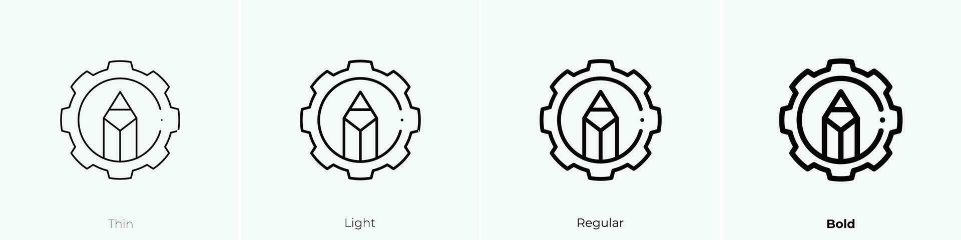 pencil icon. Thin, Light, Regular And Bold style design isolated on white background vector