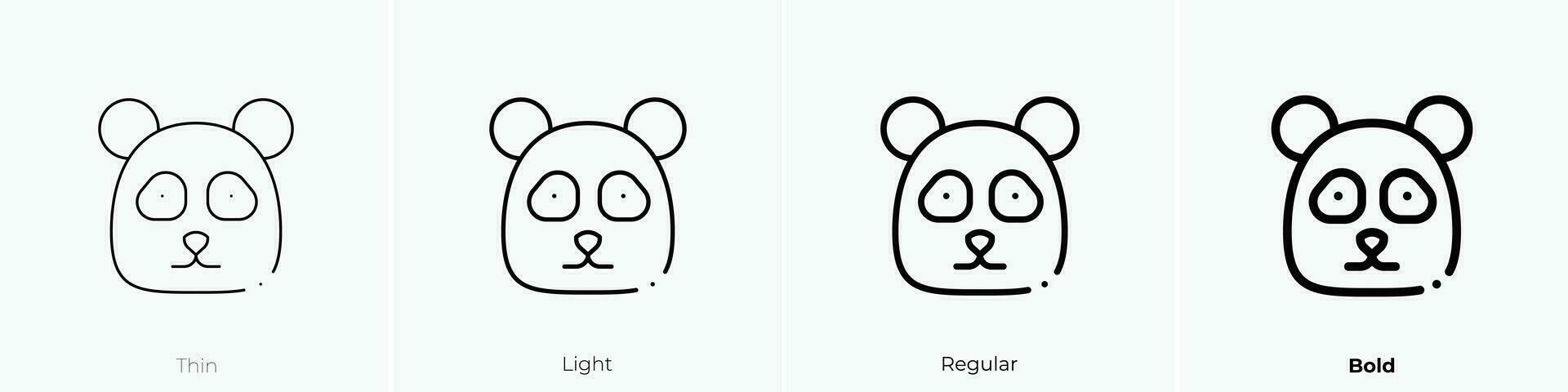 panda bear icon. Thin, Light, Regular And Bold style design isolated on white background vector