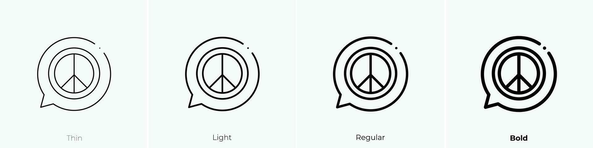 peace icon. Thin, Light, Regular And Bold style design isolated on white background vector