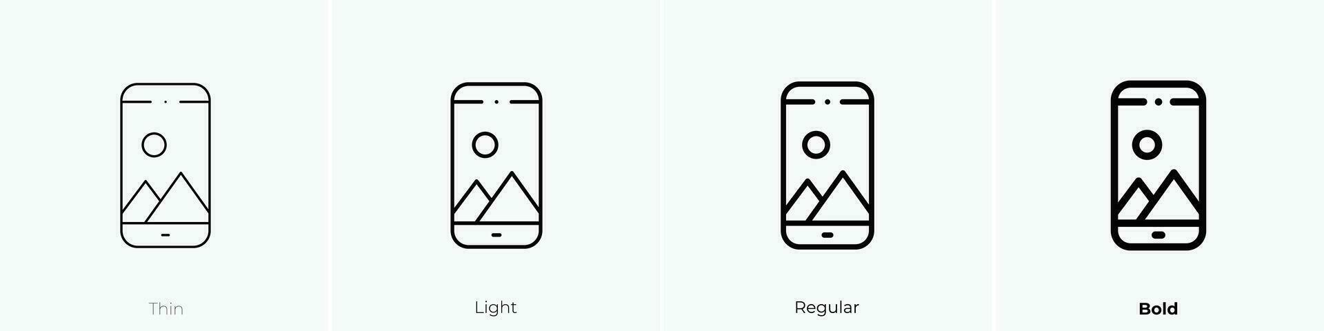 phone icon. Thin, Light, Regular And Bold style design isolated on white background vector