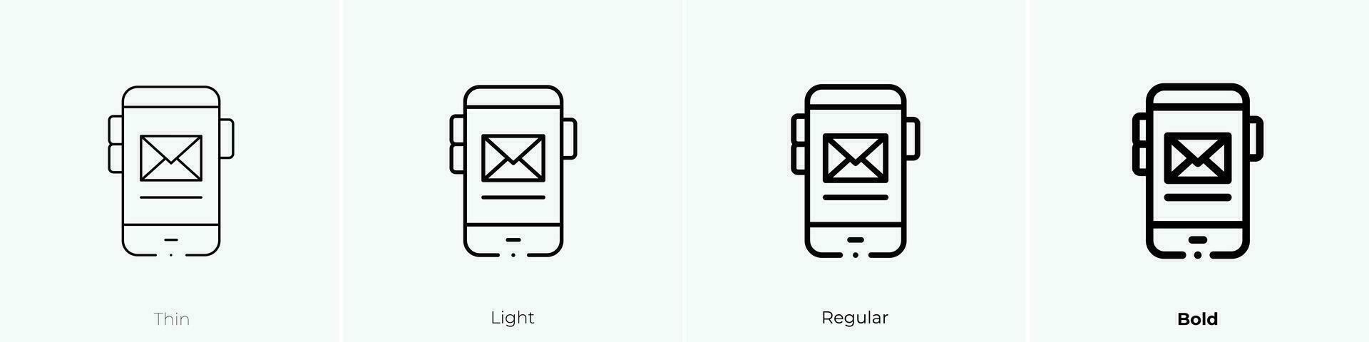 phone icon. Thin, Light, Regular And Bold style design isolated on white background vector