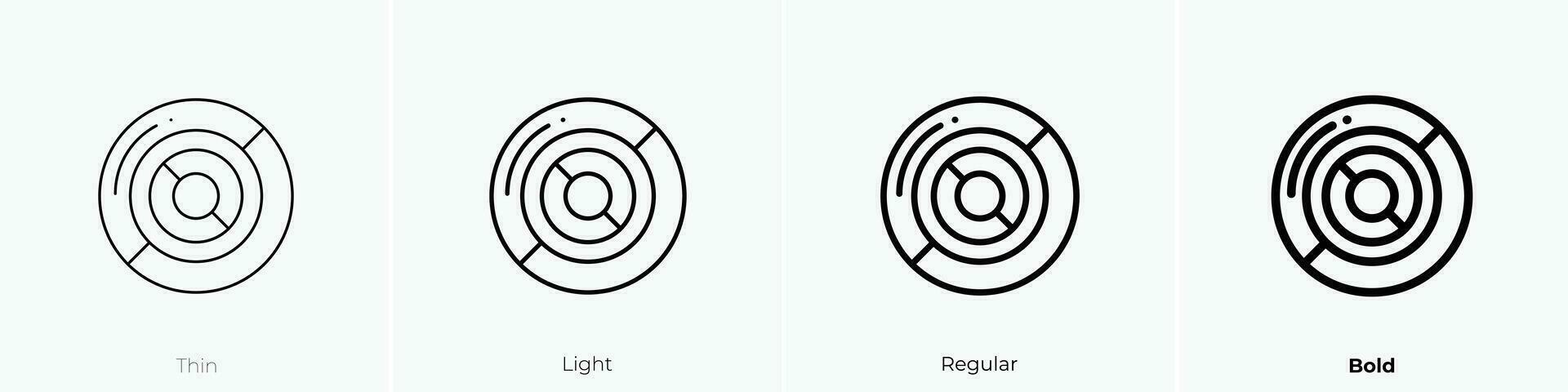 tarta gráfico icono. delgado, luz, regular y negrita estilo diseño aislado en blanco antecedentes vector