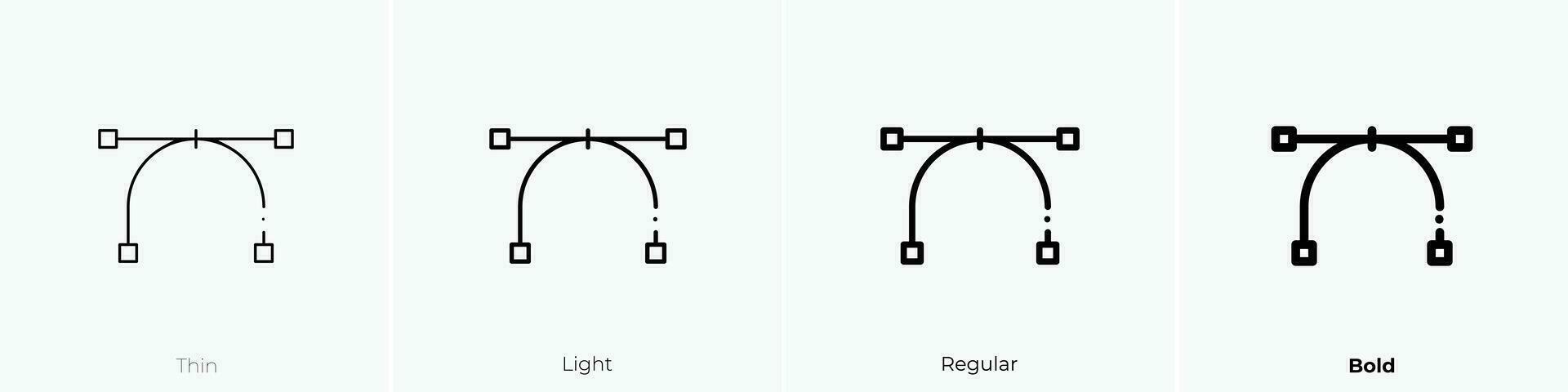 paths icon. Thin, Light, Regular And Bold style design isolated on white background vector
