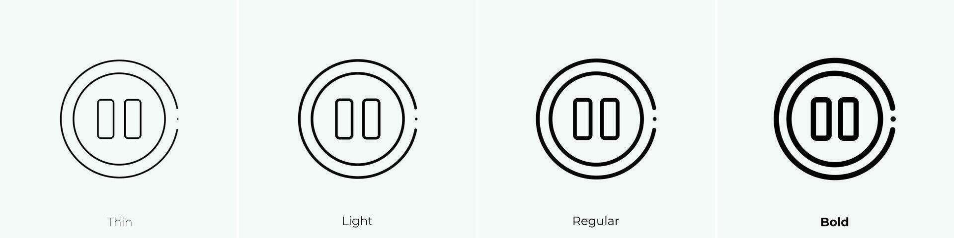 pause icon. Thin, Light, Regular And Bold style design isolated on white background vector