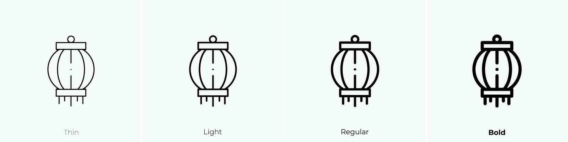 papel lámpara icono. delgado, luz, regular y negrita estilo diseño aislado en blanco antecedentes vector