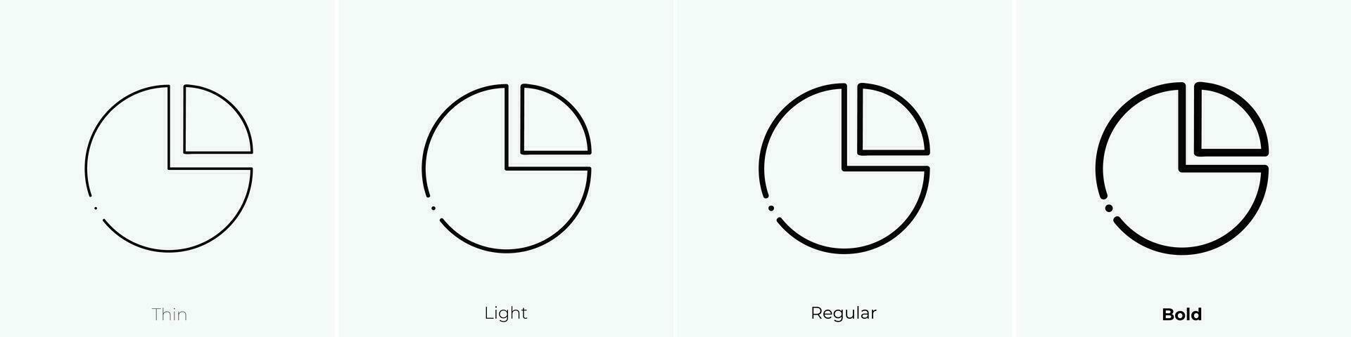 tarta gráfico icono. delgado, luz, regular y negrita estilo diseño aislado en blanco antecedentes vector