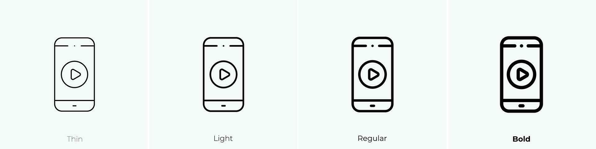 phone icon. Thin, Light, Regular And Bold style design isolated on white background vector